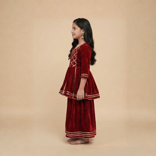 Ruby Glimmer Gharara - Image 3
