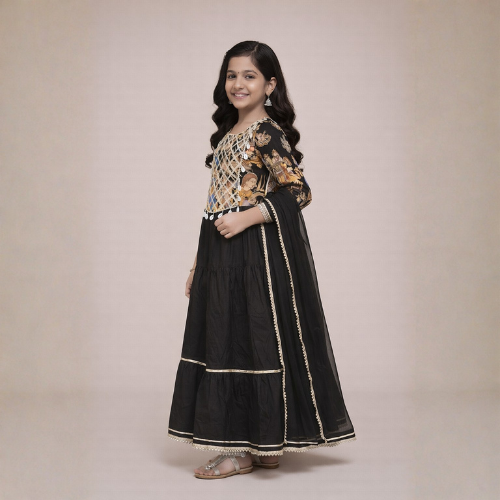 Sadaf Black Lenhenga - Image 2