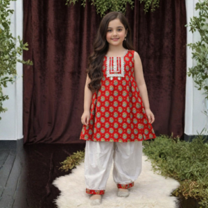 Laal Gulab Kurta Set with Afghani Pant