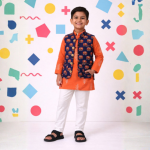 Aftab Kurta Set (Orange)