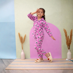 Dreamy Panda Night Suit (Pink) with packing pouch