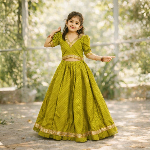 Noorika Brocade Green Lehanga