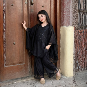 Amal chikankari Cord set (Black)