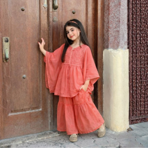 Amal chikankari Cord set (Peach)